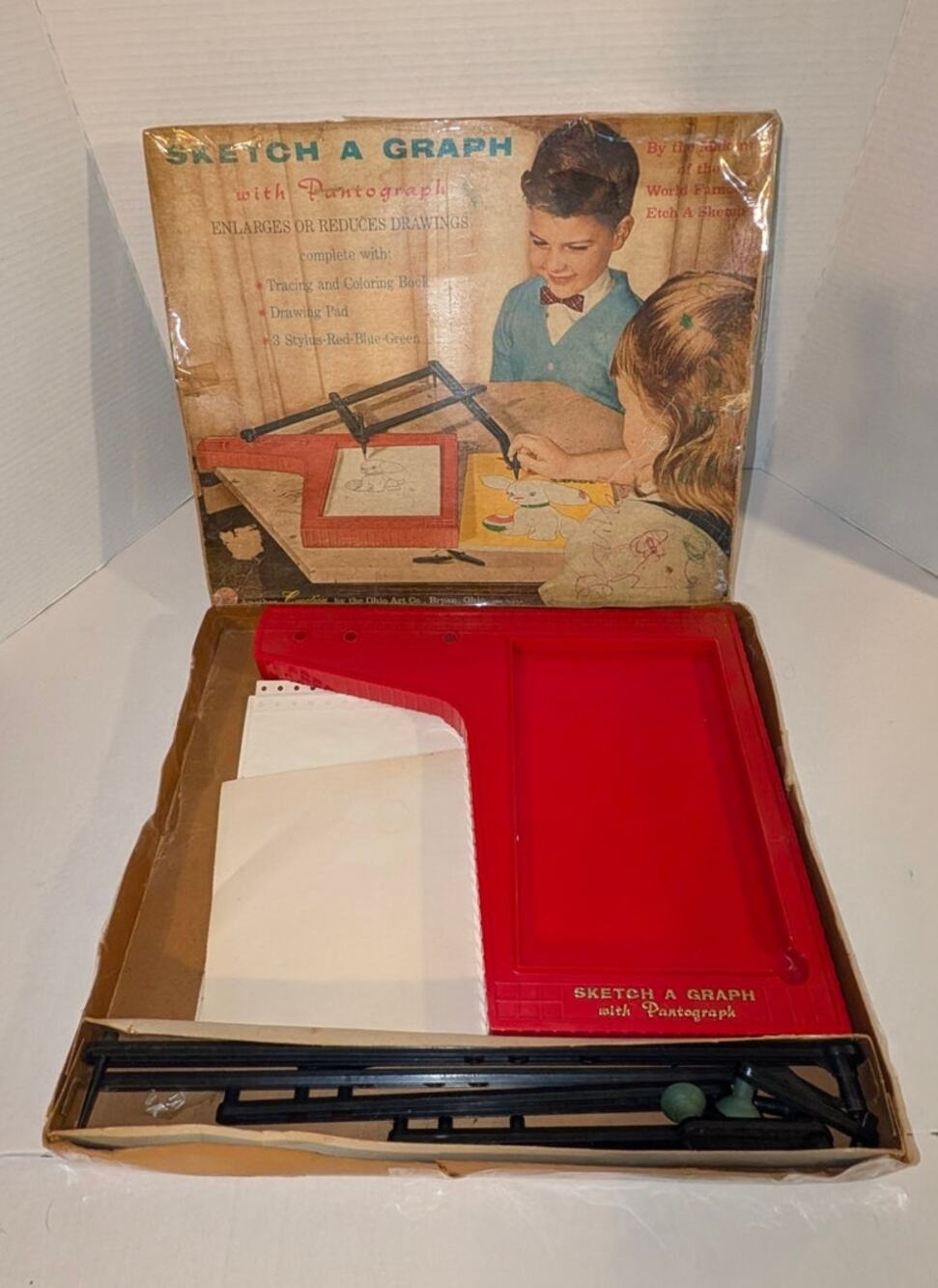Vintage 1957 Sketch A Graph Ohio Art Pantograph drawing set #503